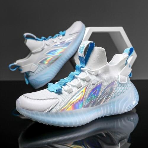 Flying mesh ins trend casual shoes spring and summer shoes mens trendy shoes popcorn cushion shoes thick bottom old shoes