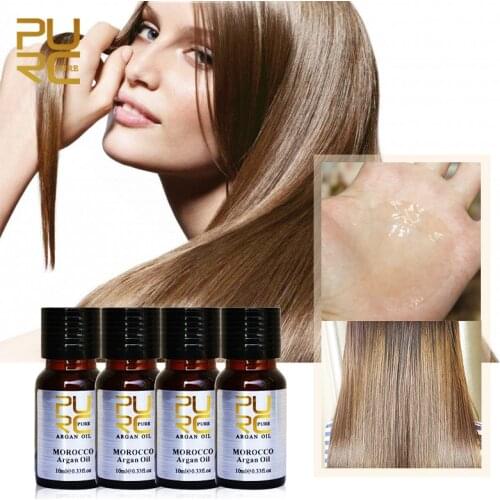 4 bottles 10ml PURE argan oil one set Hair Care Hair & Scalp Treatment Pure Moroccan Argan Oil for Dry and Damaged Hair PURC