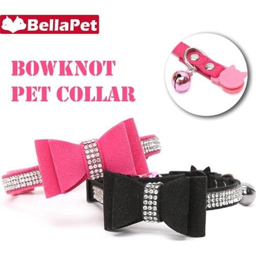 Cute Dog Collar for Cats Bowknot Quick Release Cat Collar with Bell Pet Product Cats Accessories Cat Necklace Charm Safety