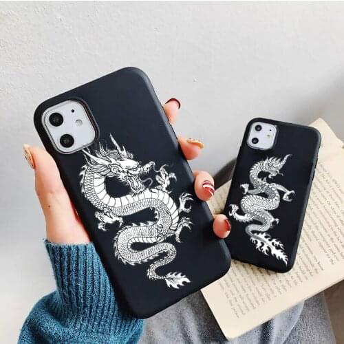 Fashion Dragon Animal Pattern Phone Case For iPhone 6s 7 8 Plus SE 2020 12 mini 11 Pro Max X XR XS MAX Soft Silicone Matte Cover