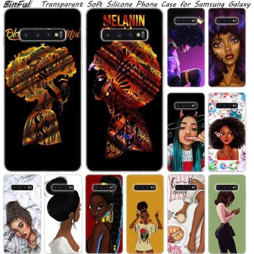 African beauty girls Soft Silicone Case For Samsung Galaxy S10 S9 S8 Plus S7 Edge A6 A8 Plus A7 A9 2018 A5 2017 Fashion Cover