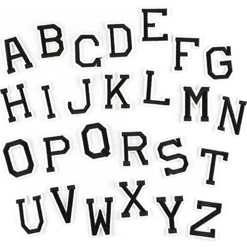 Twenty six letters Embroidery Patches For Clothing DIY Iron On Patches On Clothes Sticker On Clothes Non woven polyester