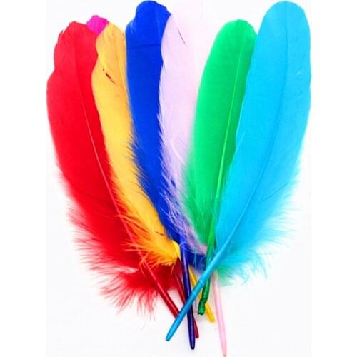 Natural White Goose Feathers 15-20cm 6-8inches Feather for Crafts Decoration Accessories Plume Home Wedding Decoration DIY 50Pcs