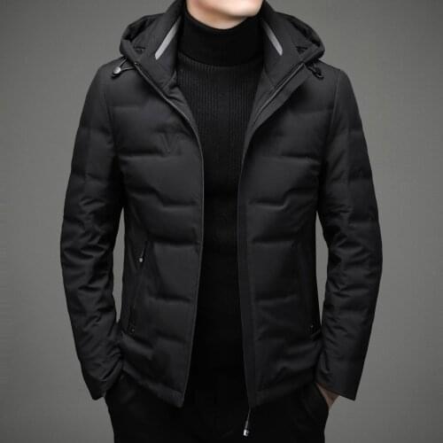 Down Jacket Winter New Mens Luxury Casual Creative Detachable Hat Cold-Resistant Warm Coat