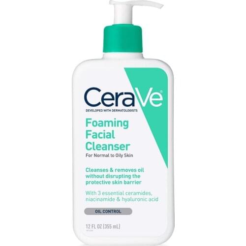 Cerave Foaming Facial Cleanser For Normal To Oily Skin 236 473 Ml Cleanses Removes Oil Hyaluronic Acid Niacinamide Oil Control