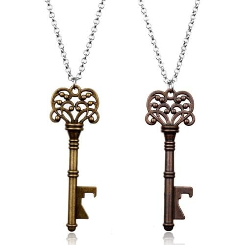 New Fashion Jewelry Gothic Design Key Pendants Necklaces 2 USE EDC Bar Beers Bottle Opener Neckalce
