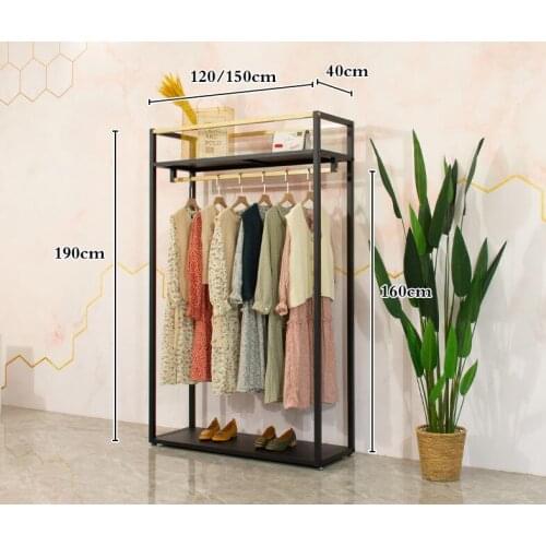 Womens clothing rack floor type shelf mens clothing store display rack hanging clothes shelf decoration display shelf