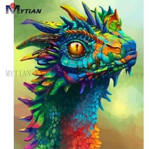 Full Square Round Color Dragon Head Diamond Painting DIY 5D Full Diamond Embroidery Full Rhinestones Mosaic Handicrafts Decor