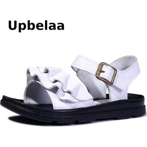 Girls Sandals 2020 New Summer Little Girl Princess Shoes Female Leather Soft Bottom Big Children Children Sandals
