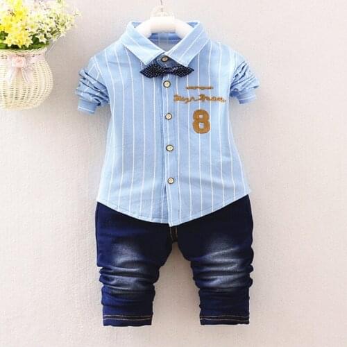 Spring Autumn Boys Suit Baby Boy Clothes Childrens Clothes Suit Jeans 2pcs 1-4 years Old Childrens Suit Baby Girl Clothes