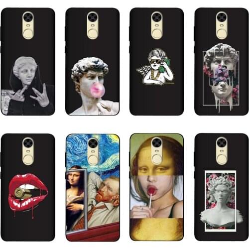 QAQsam Silicone 5.0" For Huawei Enjoy 6 Case Cartoon Statue Abstract Art Painted Soft TPU Back Cover Capa Fundas