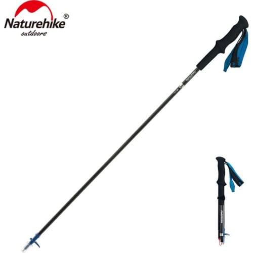 Naturehike Ultralight 4-sections Foldable Adjustable Trekking Poles Carbon Fiber Walking Hiking Sticks NH18D020-Z