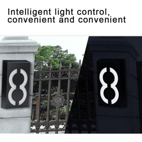 Suitable for Home Garden Yard LED Solar House Number Light Outdoor Plaque Solar Digital Light Sign