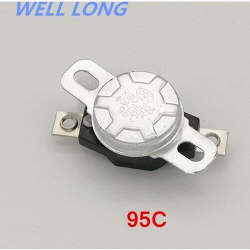 20PCS KSD305 95C 40A250V degree Auto Manual Reset Temperature Thermal Control heater thermostat