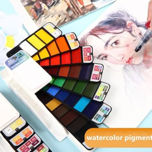 Superior 18/25/33/42 Solid Watercolor Paint Set With Water Brush Pen Foldable Travel Water Color Pigment For Draw Dropshipping