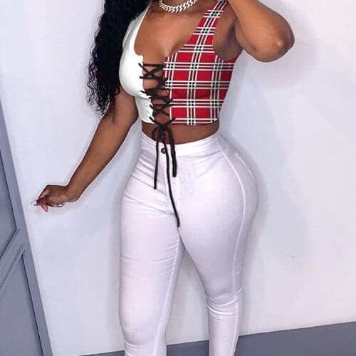 2021 Summer Plaid Patchwork Sexy Waistcoat Short Style Blouse Women Korean Fashion Clothing Tank Top Women Crop Top