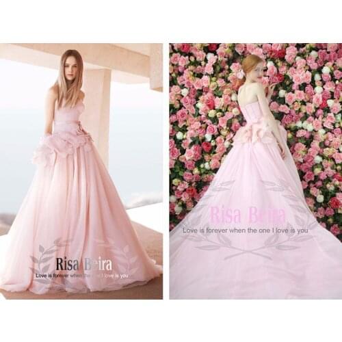 New Arrival flowers pink long sweetheart 2018 vestido de noiva Romantic Long ball Bridal Gown mother of the bride dresses