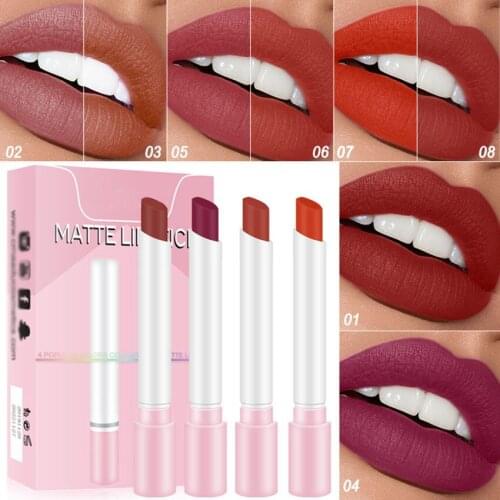 1Pc 8 Colors Cigarette Shaped Lipstick Long-lasting Matte Lipsticks, Easy to Wear Lip Stick Girls Ladies Makeup Cosmetic Tools