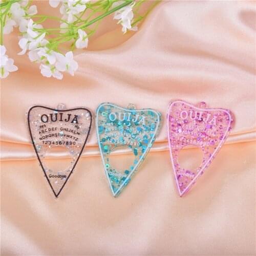 10Pcs Ouija Board Flatback Glitter Bing Bing Resin Charms For DIY Fashion Earrings Keychains Jewelry Making 61x40mm