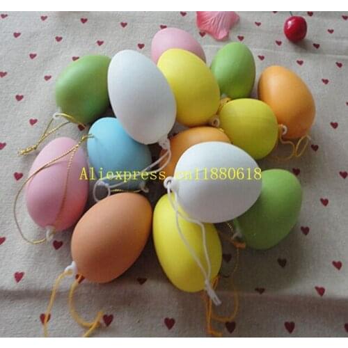 100pcs/lot Free Shipping 6x4cm Plastic Easter eggs decoration DIY Easter Day Egg gift for Children decoracao ovos de pasco