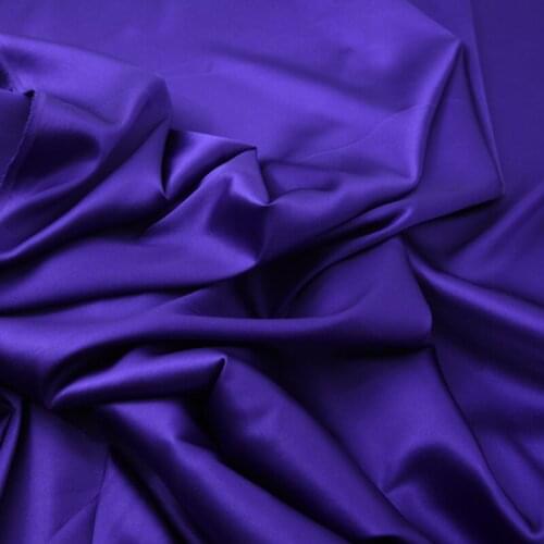 140CM Wide 19MM Elegant Blue Solid Color Stretch Silk Satin Fabric for Summer Long and Short Dress Shirt Scarf Blouse H187