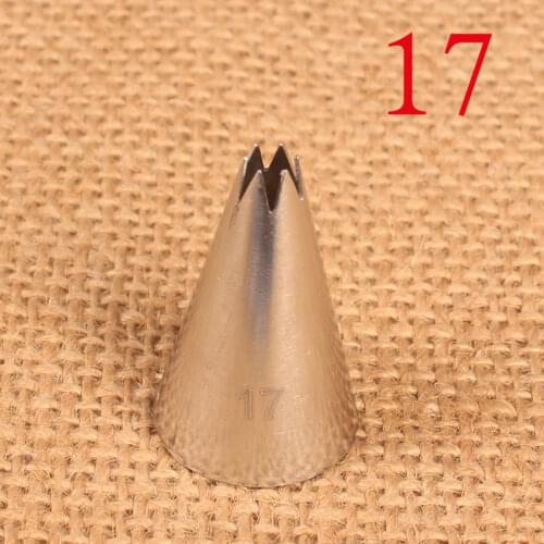 17# Open Star 6-Tooth Cream Decorating Mouth 304 Stainless Steel inside and outside Seamless Baking DIY Tool Small Number