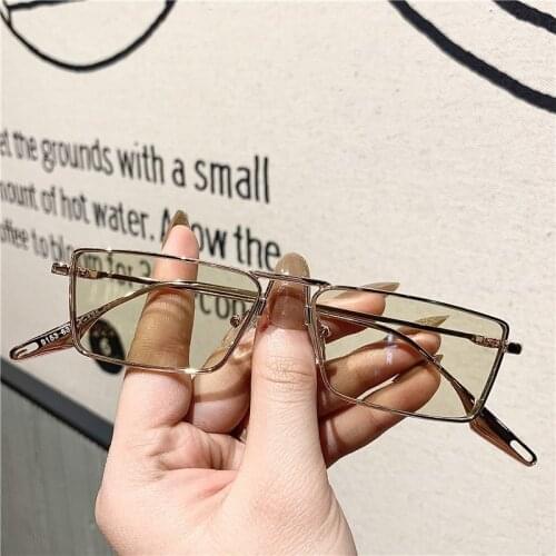 2021 Fashion Square Sunglasses Small Frame For Men Women Vintage olive Green lens sunglasses Clear Lens Eyewear Feminino