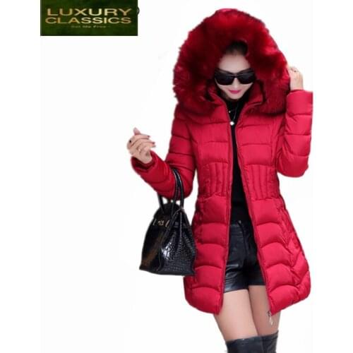 2021 Winter Jacket Women Parkas Thick Warm Cotton Coat Big Fur Parkars Long Coats Slim Fit Jckets Casaco Feminino LWL698