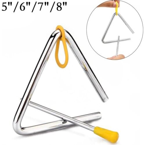 5/6/7/8 Inch Triangle Orff Instrument Band Percussion Musical Instruments Triangolo For Kids Children Music Educational