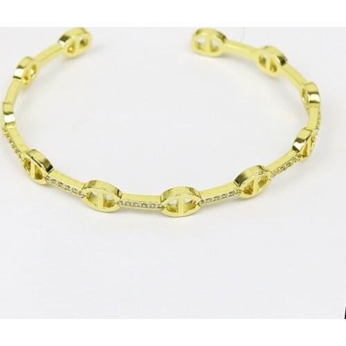 5Pcs Zircon Geometric Bangle Zircon Fashion jewelry metal Bracelet Gold color bangle Women jewelry Women bangle 8449