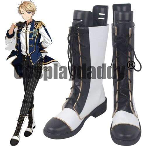 Ensemble Stars!! Arashi Narukami Knight Unit Ver. Cosplay Shoes Lace-Up Mid Calf Boots S008