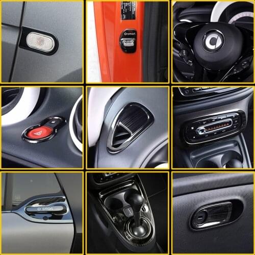 Car styling black brushed stainless steel decoration modified accessories suitable For Mercedes Smart 453 Fortwo outer door bowl
