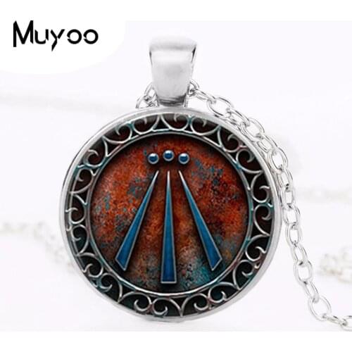 Awen Symbol Druid Pendant Necklace High Quaity Black Chain Handmade Vintage Fashion Necklace HZ1
