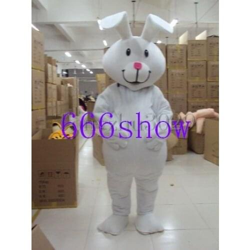 Free shipping big white bunny rabbit cartoon mascot costume
