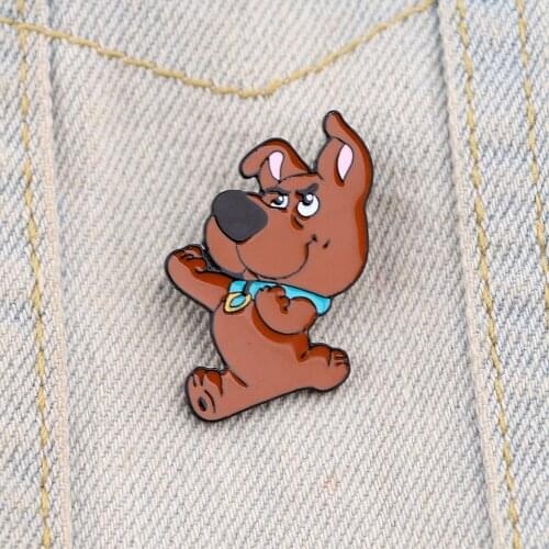 BG1080 Funny Animal Enamel Pin Dog Movie Brooches Collar Lapel Pin Cartoon Badge Jewelry for Kids Friends