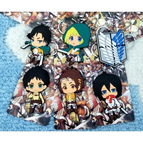 Attack on Titan Boy Style Fashion Anime Toy Figures Keychain Cartoon Keyholder Birthday Unisex Gifts New