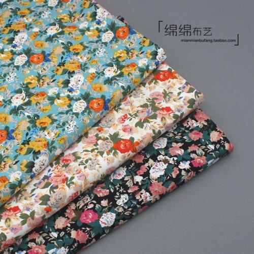 50*147cm Cotton Printed Fabric Cotton Poplin Floral Fabric Pastoral Style Dress Suit Clothing Fabric Handmade DIY Fabric