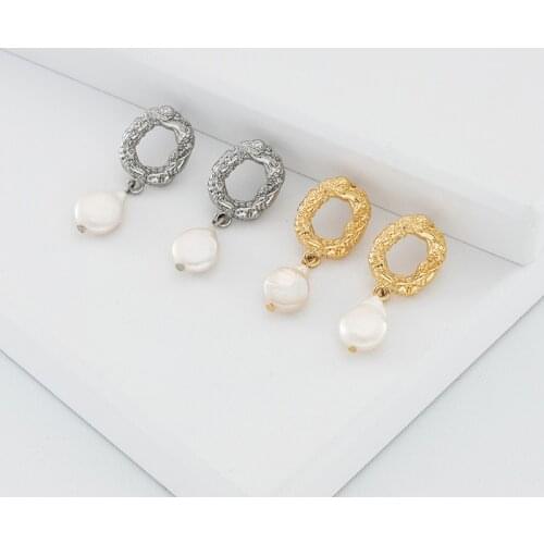 Jaeeyin 2021 Fashion Rhodium Color Natural Freshwater Pearl Pendant Hammered Irregular Baroque Surface New Arrival Gift Women