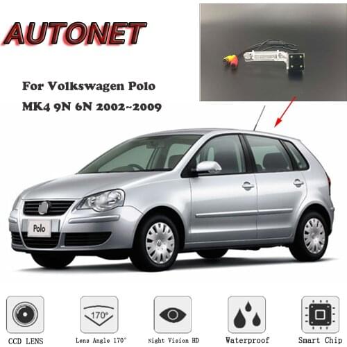 AUTONET HD Night Vision Rear View camera For Volkswagen Polo VW Polo MK4 9N 6N 2002~2009/Backup Camera/license plate camera