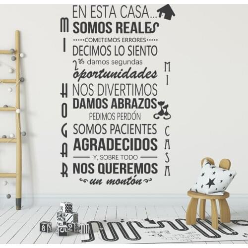 Spanish In This House Wall Sticker Living Room Bedroom En Esta Casa Spanish Quotes and Sayings Family Rules Wall Decal Vinyl Dec