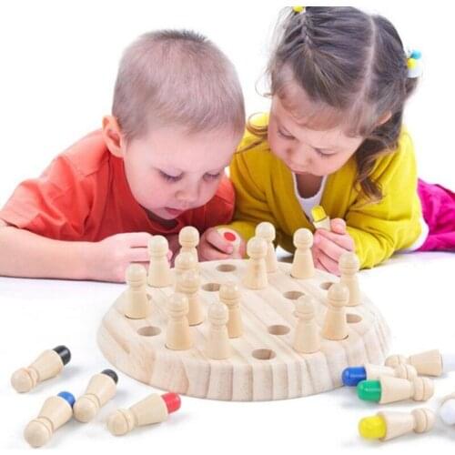 Board games for children Wooden Memory Match Stick Chess Funny Block Educational Brain Training Color Cognitive Ability Kid Toy