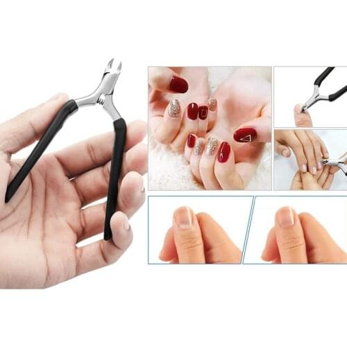 Stainless Steel Cuticle Nipper Cutter Nail Nail Tools Cuticle Remover 1Pcs Silicone Handle Cuticle Nippers For Manicure Pro