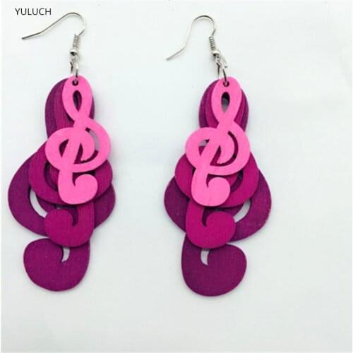 Hot Latest charm leaf shape wood earrings accessories carton statement jewelry for woman 2017 design new