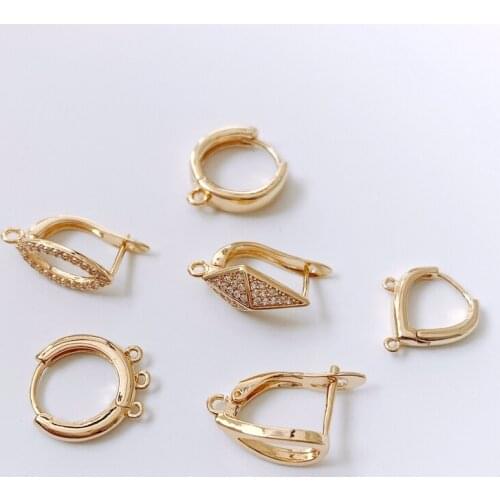 DIY jewelry accessories wholesale, copper-plated real gold color-preserving hollowed out three-dimensional ear clip earrings