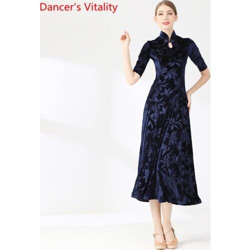 Waltz Dress Elegant Stand-up Collar Dancing Skirt High-end Female Adult Ballroom Dance Professional Performance Clothing