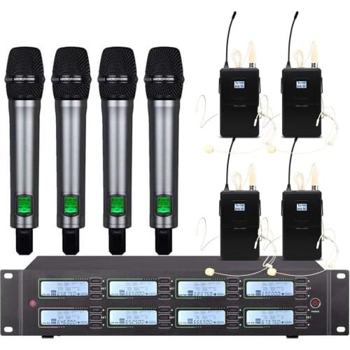 Professional UHF wireless microphone series handheld head-mounted microphone used in church school stage performance microphone