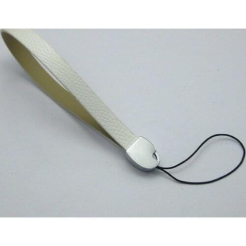 10 White PU leather Phone/Mp3 Wristlet Lanyard Strap Fit 8mm Slide Charm