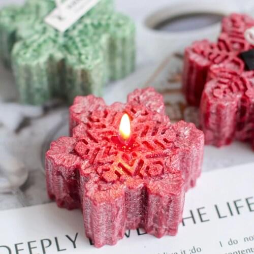 Snowflake Silicone Mold for DIY Handmade Candle Making 3D Candle Molds Silicone Wax Mold DIY Christmas Tree Mold Xmas Gift