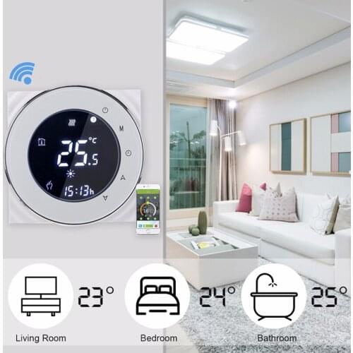 Wifi Smart LCD Touch Screen Thermostat For Electric Underfloor Heating 16A Backlight Tuya APP Control Work For Google Home IFTTT