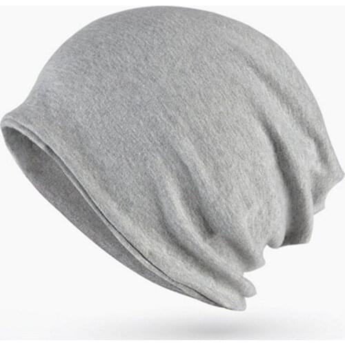 Solid Color Unisex Men Women Skullies Beanies Hedging Cap Cotton Double Layer Fabric Caps Solid Color Hip-hop Slouch hats